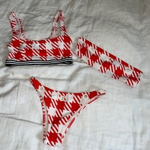 Solid and striped bikini